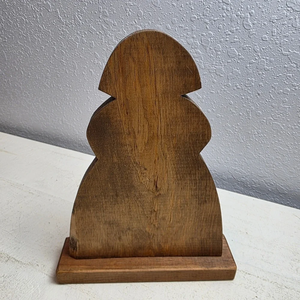 Vintage‎ Primitive Wooden Thanksgiving Pilgrim Turkey Wheat Set 4pc Farmhouse